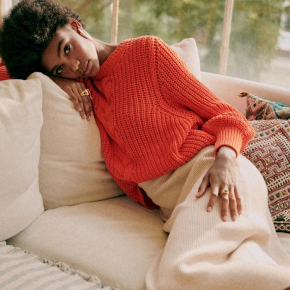 NWT Sezane Jazz Jumper in Orange Size XS - Picture 2 of 7